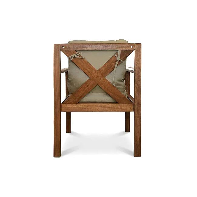 Grass Sofa Set ( iroko Wood - Beige Upholstery) - Gallery 3