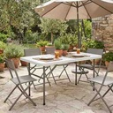 Indoor/Outdoor rectangular Folding Table 183cm, White - Gallery 1