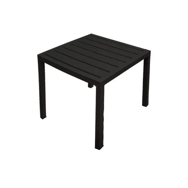 Aluminum Slatted Coffee Table For Indoor & Outdoor Use, Coated Black - Gallery 1
