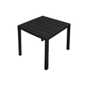 Aluminum Slatted Coffee Table For Indoor & Outdoor Use, Coated Black - Gallery 1