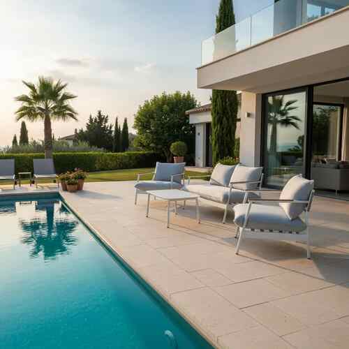 Monty Outdoor Set - Sofa + 2 Armchairs + Table - Gallery 1