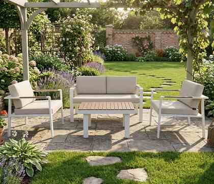 Lenco Outdoor Set The Elegance of Aluminum and the Charm of Dark Wood - Gallery 5