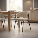 Roberto Dining Chair, Black Metal Frame with Grey Upholstery - Gallery 1