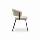 Roberto Dining Chair, Black Metal Frame with Grey Upholstery - Gallery 3