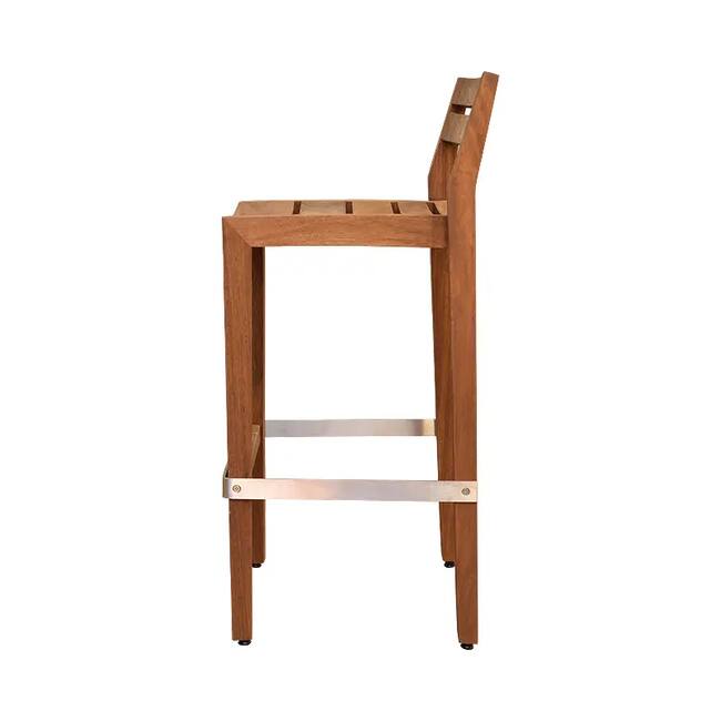 Robot bar chairReboot Iroko Bar Stool – The Natural Wood Durability for Outdoor Use - Gallery 2