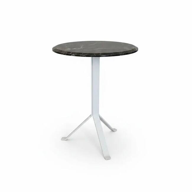 Volvo Iron and Marble Side Table – The Elegance of Marble and the Strength of Iron - White - Gallery 1