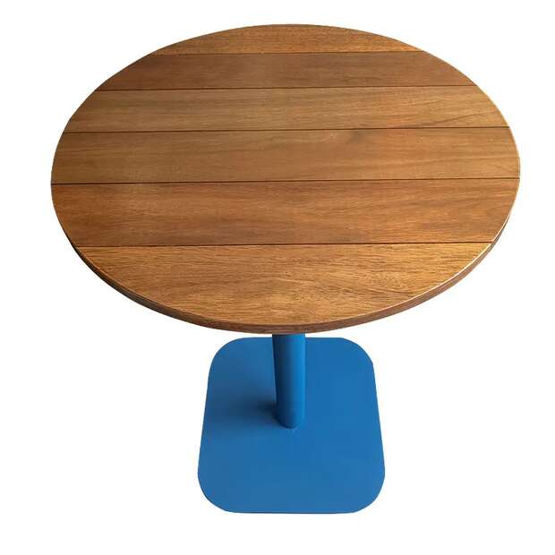 Blue Iron Bar Table x Iroko 70cm*105cm - Gallery 3