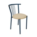Dark blue iron chair with a beige base - Gallery 2