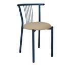 Dark blue iron chair with a beige base - Gallery 3