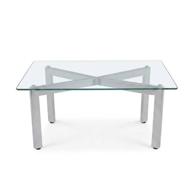 Star Coffee Table – Glass and Stainless Steel - Gallery 1