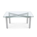 Star Coffee Table – Glass and Stainless Steel - Gallery 1