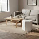 Modern Hexagonal Pouf - White - Gallery 1