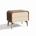Maroon- Oak Veneer Nightstand (60 cm) - Gallery 1