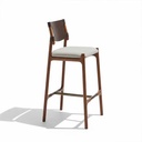 Segments Bar Stool – With Backrest (Natural Leather) - Gallery 1
