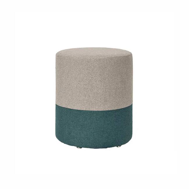 Modern Olive Green x Beige Pouf - Gallery 1