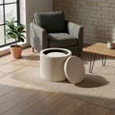 Modern Storage Pouf Set (2 Pieces) - Luxurious Velvet Upholstery - Gallery 1
