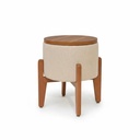 Modern Round Beige Pouf - Gallery 1