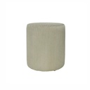 Modern Upholstered Round ribbed pistachio pouf - Gallery 1