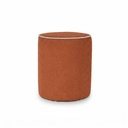 Modern Upholstered round orange Pouf - Gallery 1