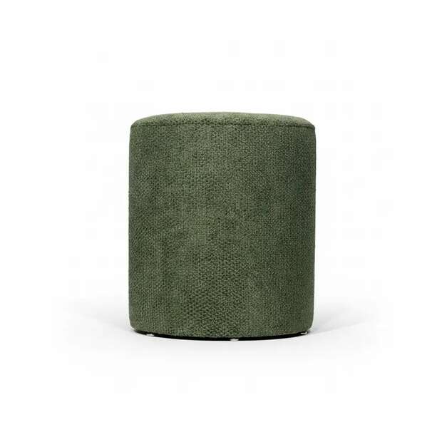 Modern Upholstered round Olive green Pouf - Gallery 1