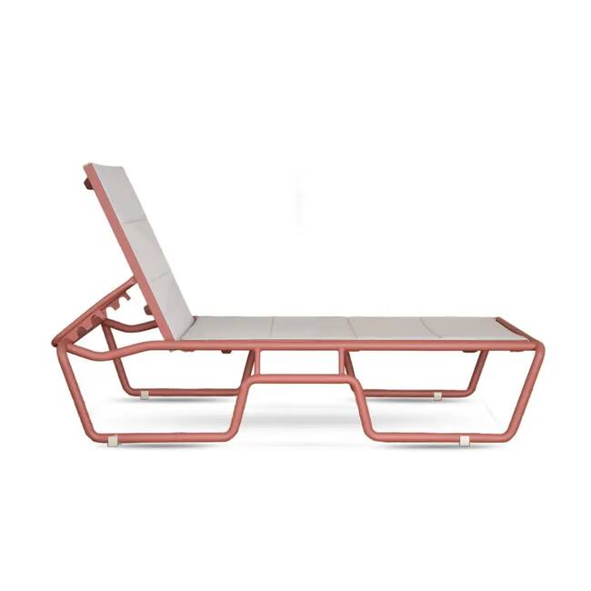 Rumple Modern Aluminum SUN LOUNGER - Red Brick - Gallery 2