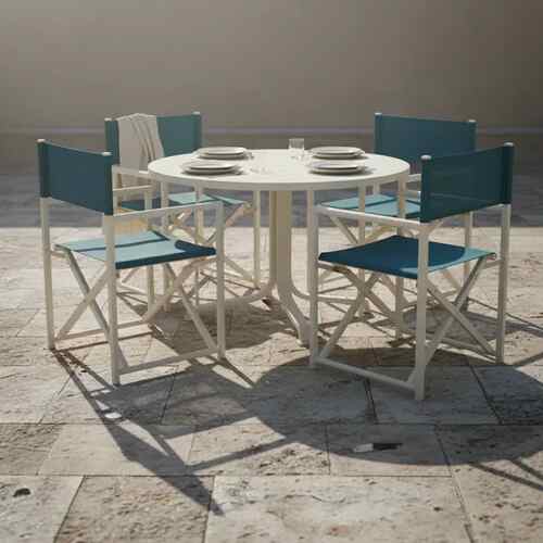 Director's Chair - Modern Creamy White and Turquoise - Gallery 4
