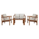 Emilia iroko outdoor set with upholstery - Gallery 1