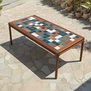 Segments Dining Table – 205 cm (Iroko Wood) - Gallery 1