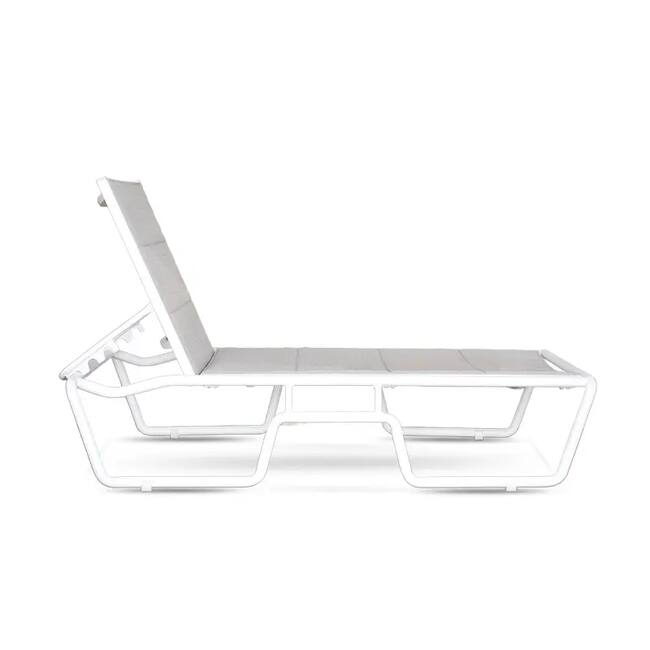 Rumple Modern Aluminum SUNLOUNGER - White - Gallery 2