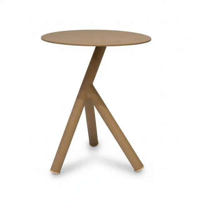 Modern Aluminum Side Table - Matte Beige - Gallery 1