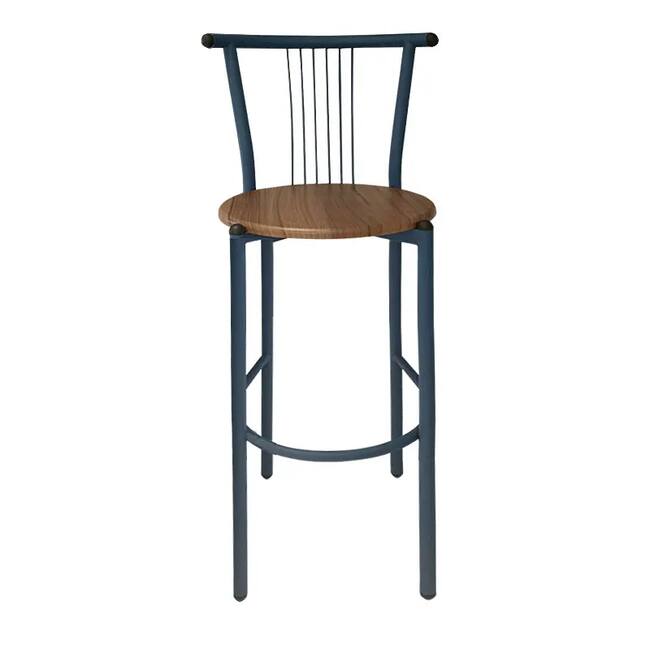 BarStool Dark Blue base Pvc wood or Leather - Gallery 2