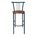 BarStool Dark Blue base Pvc wood or Leather - Gallery 2