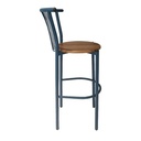 BarStool Dark Blue base Pvc wood or Leather - Gallery 3