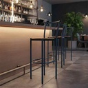 BarStool Dark Blue base Pvc wood or Leather - Gallery 5