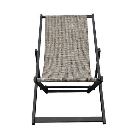 RENO Foldable Aluminum Deckchair, Black - Gallery 1