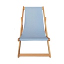 Wooden Deck Chair light blue mesh - Gallery 1