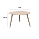 Round coffee table set 2 pieces, Beige - Gallery 1