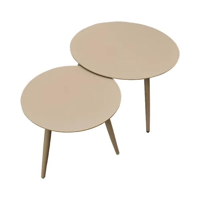Round coffee table set 2 pieces, Beige - Gallery 5