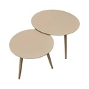 Round coffee table set 2 pieces, Beige - Gallery 5