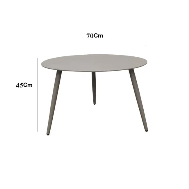 Round coffee table set 2 pieces, Grey - Gallery 1