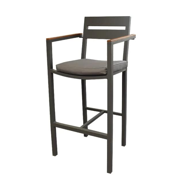 Aluminum Cyprian BarStool, Grey - Gallery 1