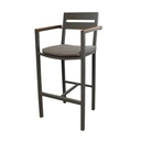 Aluminum Cyprian BarStool, Grey - Gallery 1