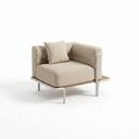 Uno set Outdoor Sofa – Aluminum with Iroko Wood and Outdoor Upholstery