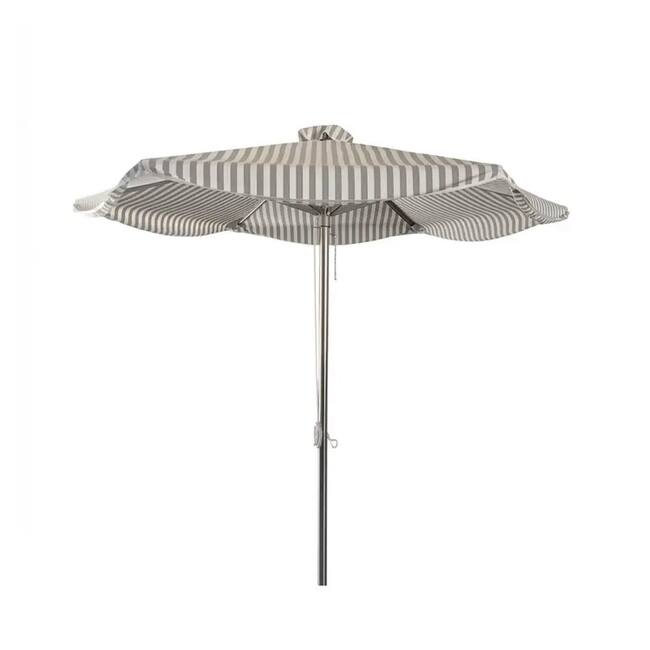 Stainless Steel Outdoor Umbrella (3m Diameter) – Ash Grey Fabric