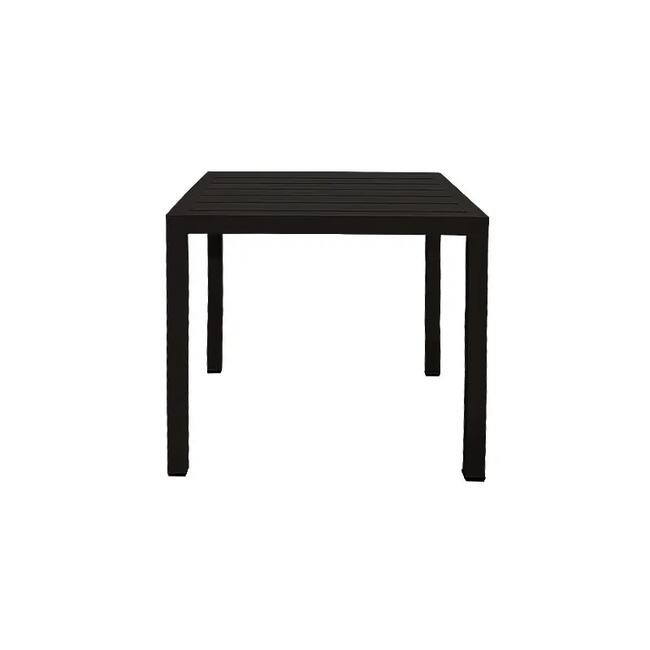 Aluminum Slatted Coffee Table For Indoor & Outdoor Use, Coated Black