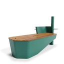 Segments Outdoor Bench 120 cm – Aluminum & Iroko Wood
