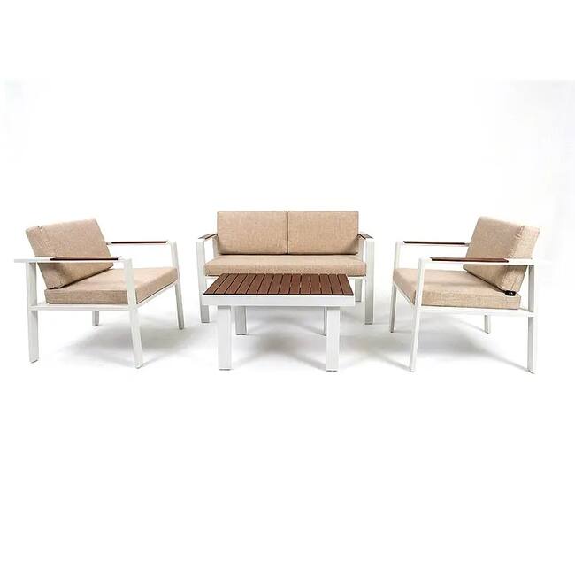 Lenco Outdoor Set The Elegance of Aluminum and the Charm of Dark Wood