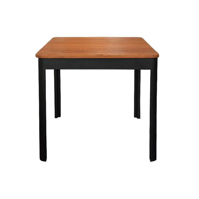 Marbella Square Table - Black and Iroko 90cm