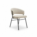 Roberto Dining Chair, Black Metal Frame with Grey Upholstery