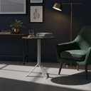 Volvo Iron and Marble Side Table – The Elegance of Marble and the Strength of Iron - White